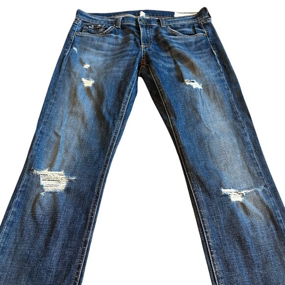 Rag & Bone Denim Dre Distressed Jeans Pants Dark Colvin Wash Size 28 Women's - Picture 6 of 14
